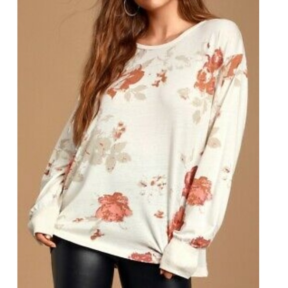 🎉HP🎉NWT Free People Arielle Print Long Sleeve Top - Picture 2 of 14